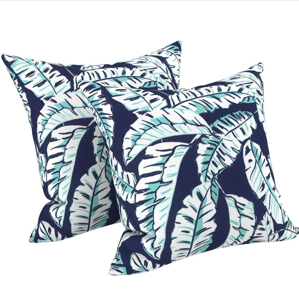LVTXIII Baltic Palm Outdoor Waterproof Pillow Covers 18X18 "No Inserts"
